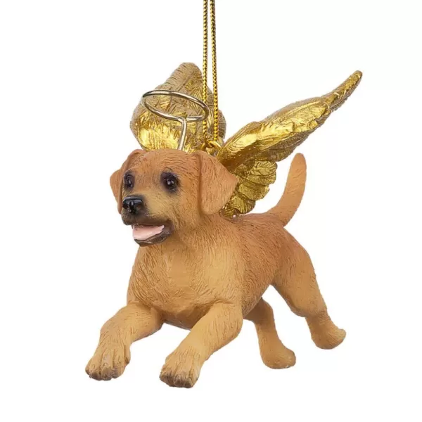 Design Toscano 3 in. Honor the Pooch Golden Retriever Holiday Dog Angel Ornament