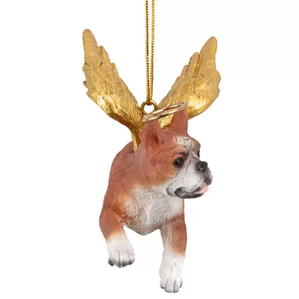 Design Toscano 3 in. Honor the Pooch Boxer Holiday Dog Angel Ornament