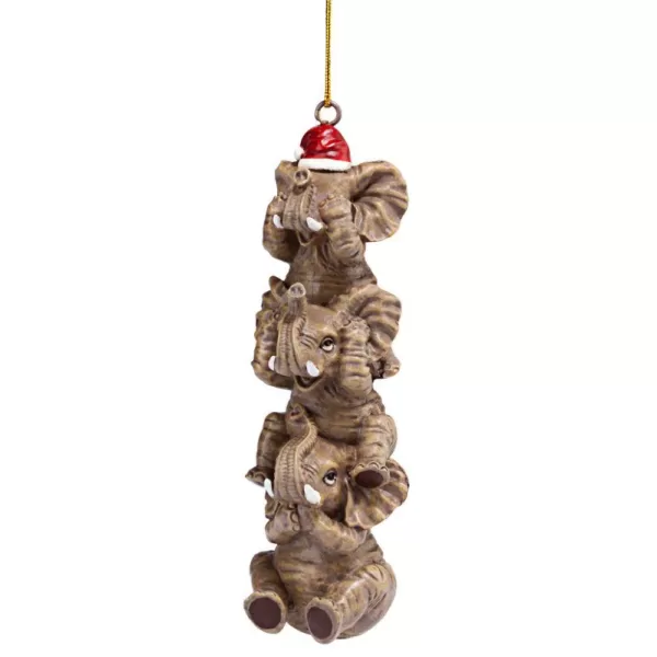 Design Toscano 5 in. See, Speak, Hear No Evil Elephant Holiday Ornament