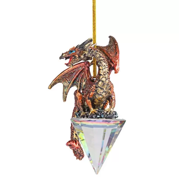 Design Toscano 3.5 in. Diamond Dragon Gothic Holiday Ornament (3-Piece)