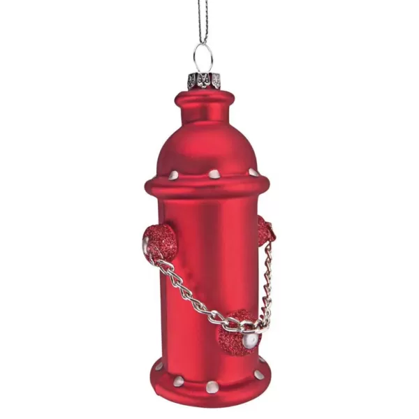 Design Toscano 5 in. Fire Hydrant Blown Glass Holiday Ornament