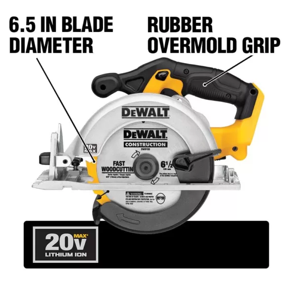 DEWALT 20-Volt MAX Cordless 6-1/2 in. Circular Saw with (1) 20-Volt Battery 4.0Ah