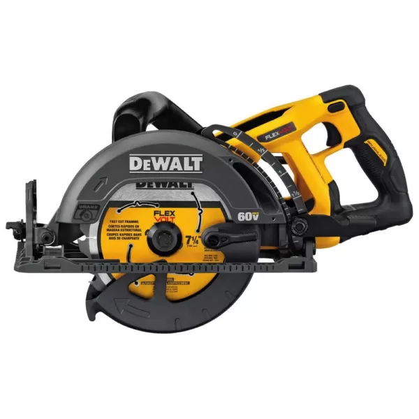 DEWALT FLEXVOLT 60-Volt MAX Brushless 9 in. Cut-Off Construction Saw, (2) FLEXVOLT 9.0Ah Batteries & 7-1/4 in. Circular Saw