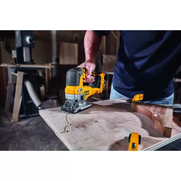 DEWALT 20-Volt MAX XR Cordless Brushless 5 in. Random Orbital Sander with (1) 20-Volt Battery 2.0Ah & Jigsaw