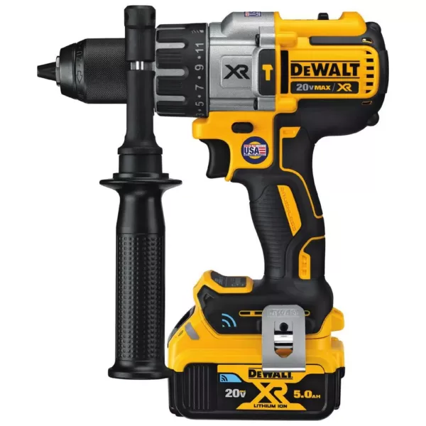 DEWALT 20-Volt MAX XR with Tool Connect Cordless Brushless 1/2 in. Hammer Drill/Driver (2) 20-Volt 5.0Ah Batteries & Charger