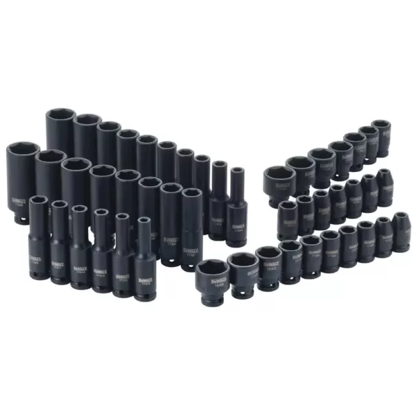 DEWALT 1/4 in. Drive Metric and SAE Impact Socket Set (48-Piece)