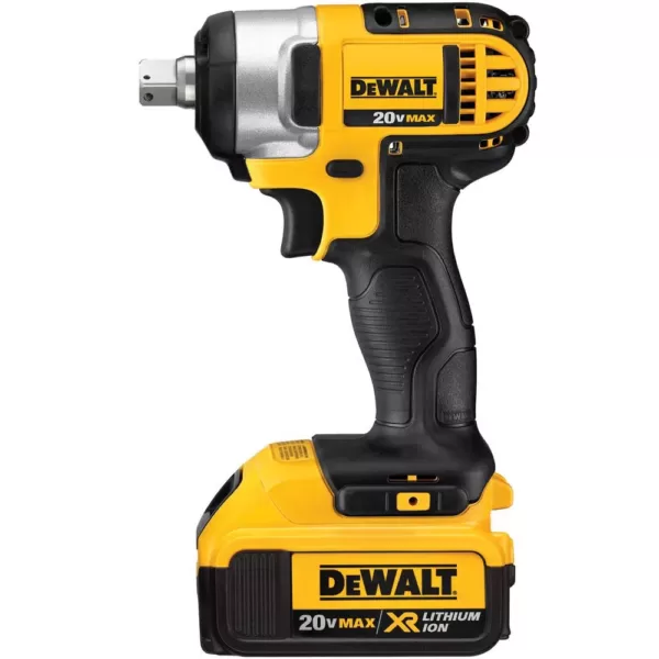 DEWALT 20-Volt MAX Cordless 1/2 in. Impact Wrench Kit with Detent Pin, (2) 20-Volt 4.0Ah Batteries & (1) 20-Volt 5.0Ah Battery