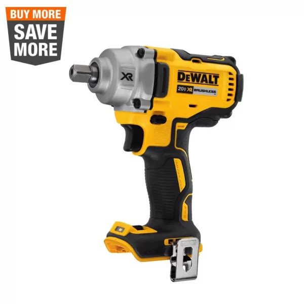 DEWALT 20-Volt MAX XR Cordless Brushless 1/2 in. Mid-Range Impact Wrench with Detent Pin Anvil (Tool-Only)