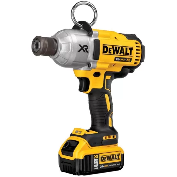 DEWALT 20-Volt MAX XR Cordless Brushless 7/16 in. High Torque Impact Wrench Quick Release Chuck & (2) 20-Volt 5.0Ah Batteries