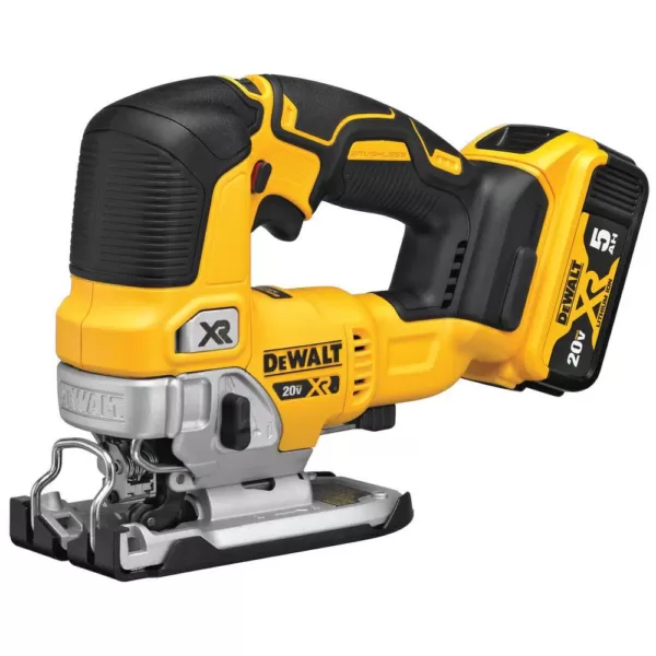 DEWALT 20-Volt MAX XR Cordless Brushless Jigsaw with Brushless Router, (1) 20-Volt 5.0Ah Battery & Charger