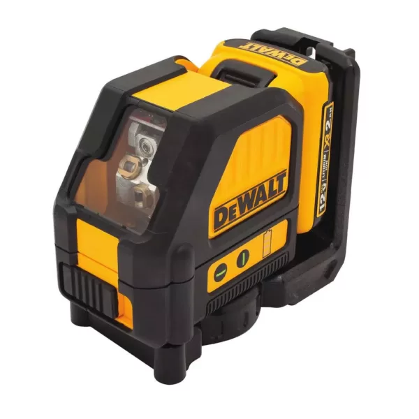 DEWALT 12-Volt MAX Lithium-Ion 165 ft. Green Self-Leveling Cross-Line Laser Level with Bonus 25 ft. Tape Measure