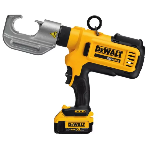 DEWALT 20-Volt MAX Cordless Died Cable Crimping Tool with (2) 20-Volt 4.0Ah Batteries, Charger, Case & Cable Cutting Tool