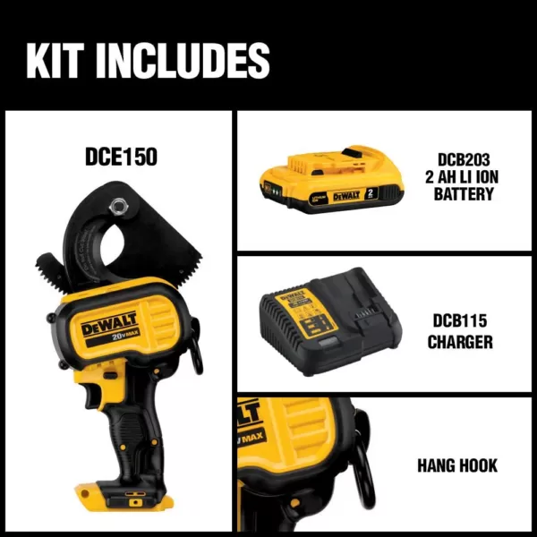 DEWALT 20-Volt MAX Cordless Electrical Cable Cutting Tool with (1) 20-Volt 2.0Ah Battery & Charger