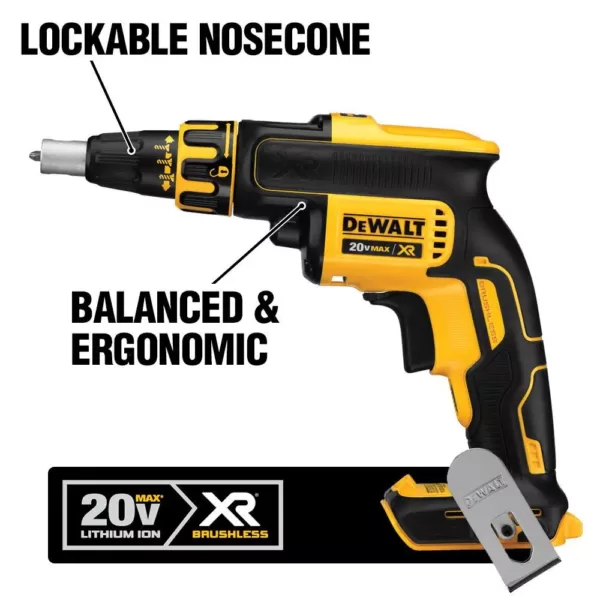 DEWALT 20-Volt MAX XR Cordless Brushless Drywall Screw Gun with (1) 20-Volt 5.0Ah Battery & 5 in. Random Orbital Sander