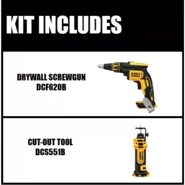 DEWALT 20-Volt MAX XR Cordless Brushless Drywall Screw Gun with Cut-Out Tool