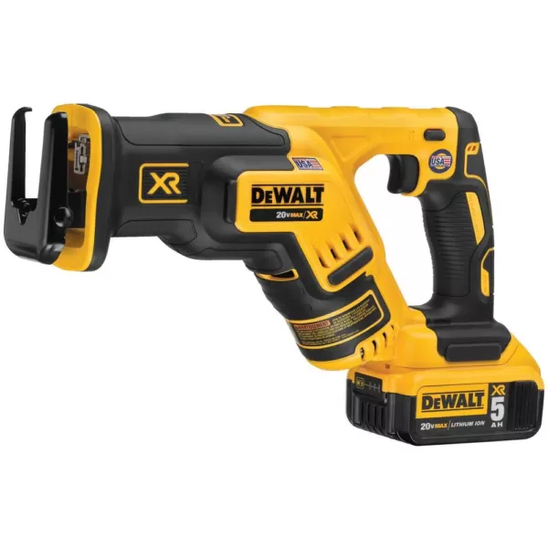 DEWALT 20-Volt MAX XR Cordless Combo Kit (5-Tool) with (4) 20-Volt 5.0Ah Batteries & Charger