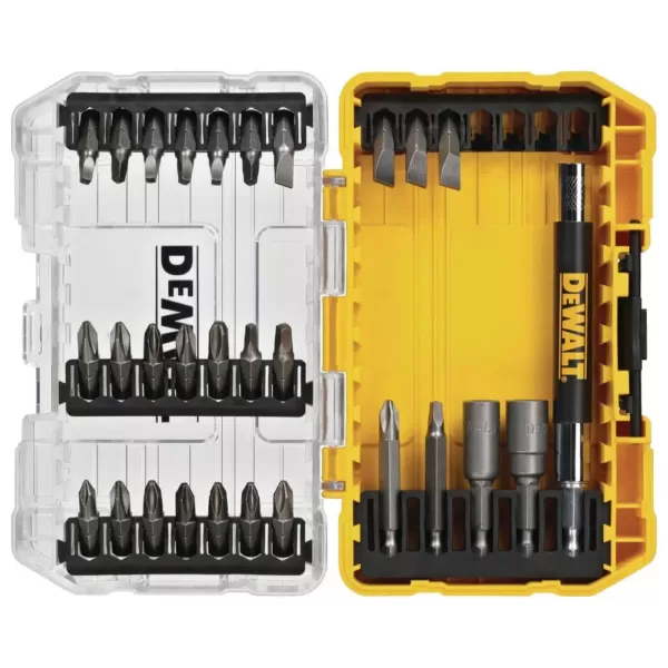 DEWALT Steel Screwdriving Bit Set with Tough Case (29-Piece) with Black and Gold Drill Bit Set (14-Piece)