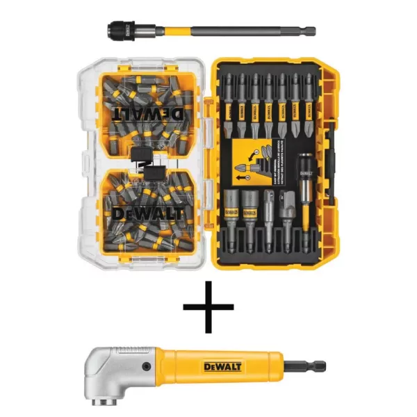 DEWALT MAXFIT Steel Screwdriving Bit Set (60-Piece) with Bonus MAXFIT Right Angle Magnetic Attachment