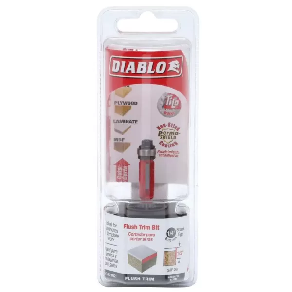 DIABLO 3/8 in. x 1/2 in. Carbide Flush Trimming Router Bit