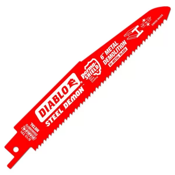 DIABLO 6 in. 8/10 Teeth per in. Steel Demon Metal Demolition Reciprocating Saw Blade (5-Pack)