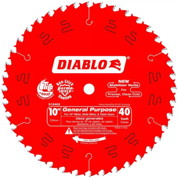 DIABLO 10 in. x 40-Teeth General Purpose Saw Blade