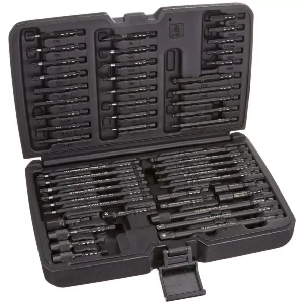 STEELMAN PRO Black Oxide Steel Impact Driver Bit Set (50-Piece)