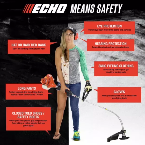 ECHO 25.4cc Gas 2-Stroke Cycle Straight Shaft Trimmer