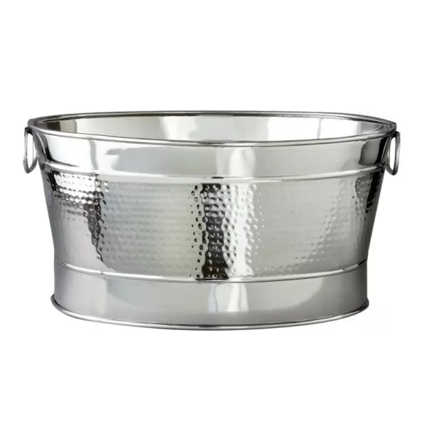 Elegance 7 Gal. Stainless Steel Hammered Oval Party Tub