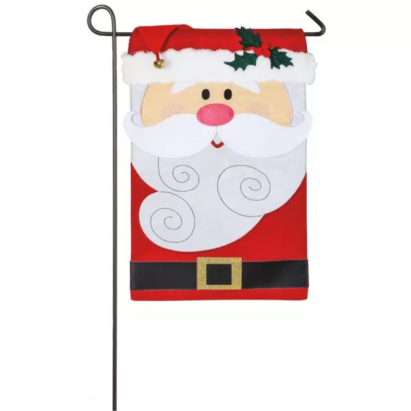 Evergreen 18 in. x 12.5 in. Santa Claus Garden Applique Flag