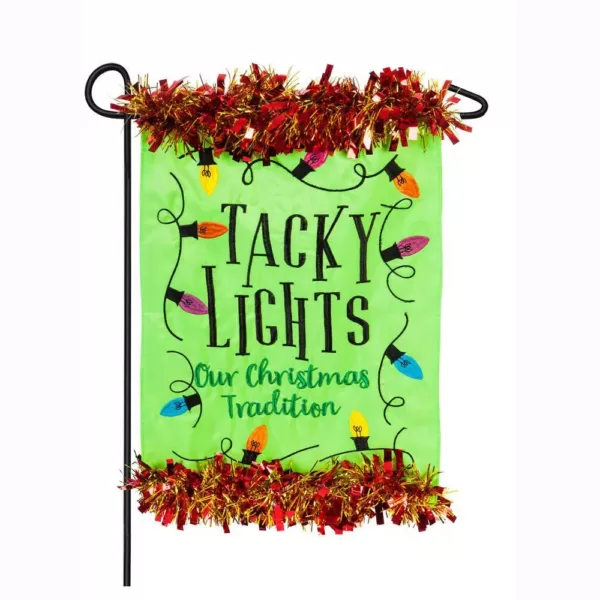 Evergreen 18 in. x 12.5 in. Tacky Lights Garden Applique Flag