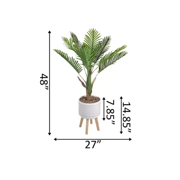 Flora Bunda 4 ft. Areca Palm in Ceramic Planter on Wood Stand