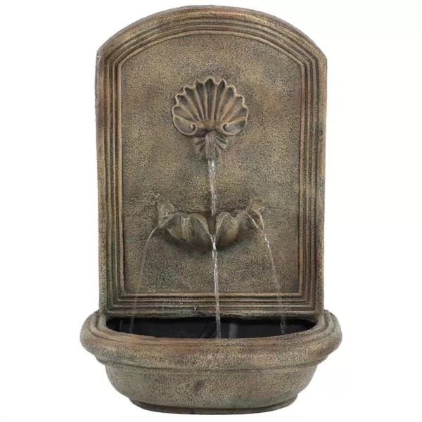 Sunnydaze Decor Seaside Florentine Stone Electric Powered Outdoor Wall Fountain