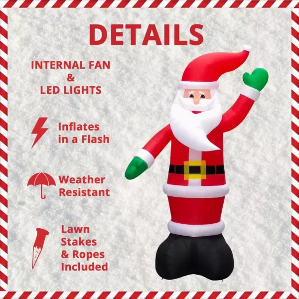 Fraser Hill Farm 20 ft. Pre-Lit Santa Christmas Inflatable