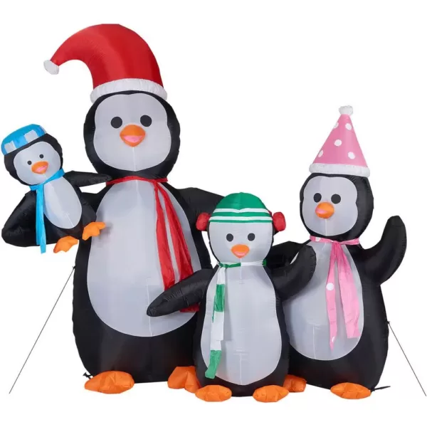 Fraser Hill Farm 10 ft. Penguin Family Christmas Inflatable with Lights