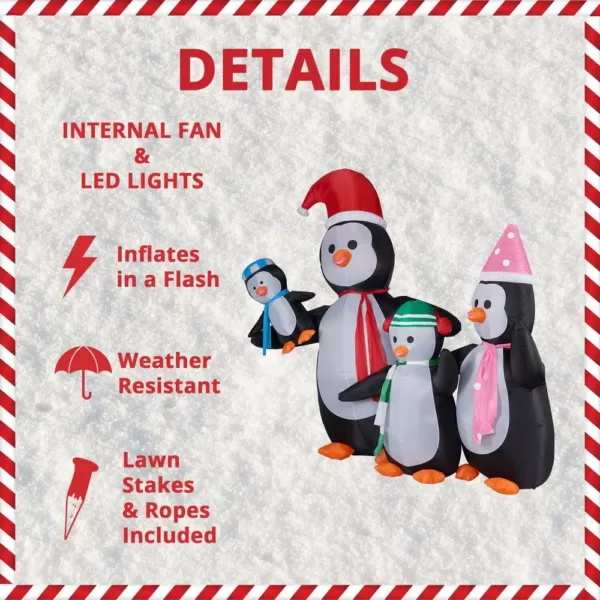 Fraser Hill Farm 10 ft. Penguin Family Christmas Inflatable with Lights