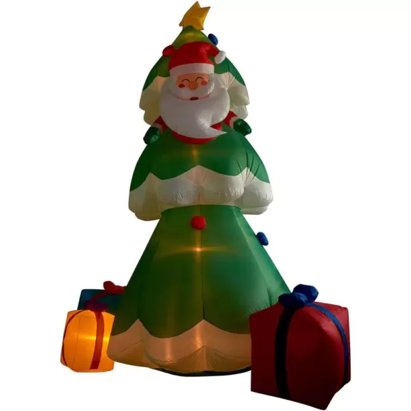 Fraser Hill Farm 20 ft. Christmas Tree with Santa and Gifts Inflatable with Lights