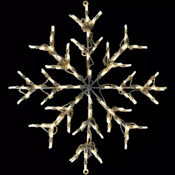 Fraser Hill Farm 2.5 ft. 100-Light LED Warm White Snowflake Novelty Light