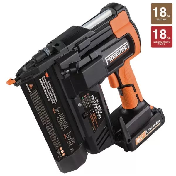 Freeman 18-Volt 2-in-1 18-Gauge Cordless Nailer and Stapler with Lithium Ion Batteries