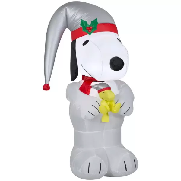 Gemmy 3.5 ft. Airblown-Snoopy Holding Woodstock Platinum Accents-SM-Peanuts