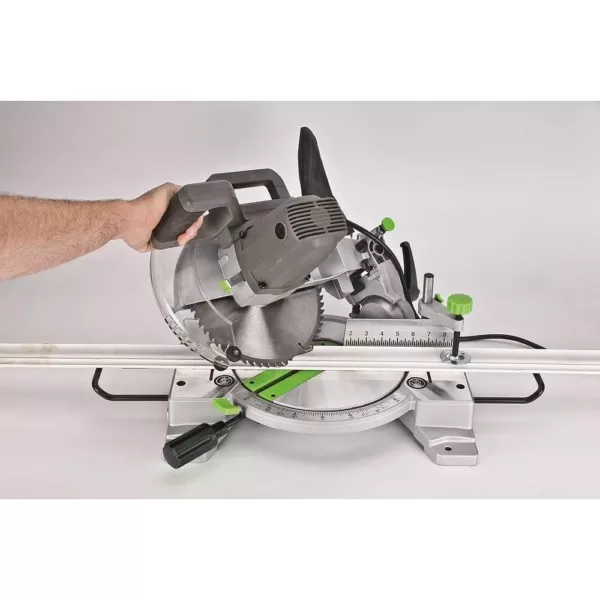 Genesis 15 Amp 10 in. Compound Miter Saw with Laser Guide, 9 Positive Stops, Clamp, Dust Bag, 2 Wings and Blade