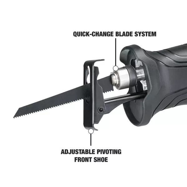 Genesis 7.5 Amp Variable Speed Reciprocating Saw with Wood/Metal Cutting Blades, Quick Change and Adjustable Pivot Shoe