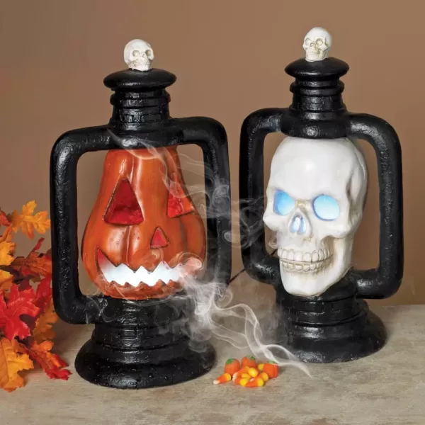 Gerson 18.88 in. H Assorted Halloween Electric Smoking Lanterns (Set of 2 )