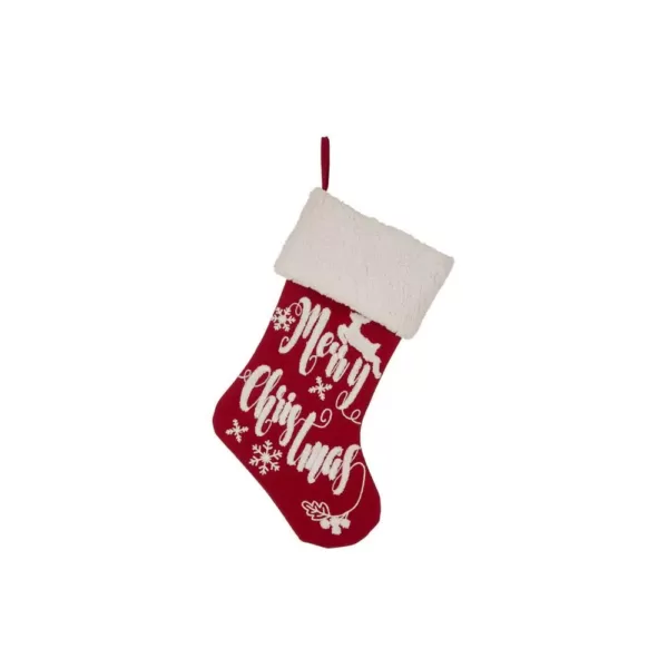 Glitzhome 21 in. H Fabric Stocking, in. Merry Christmas in