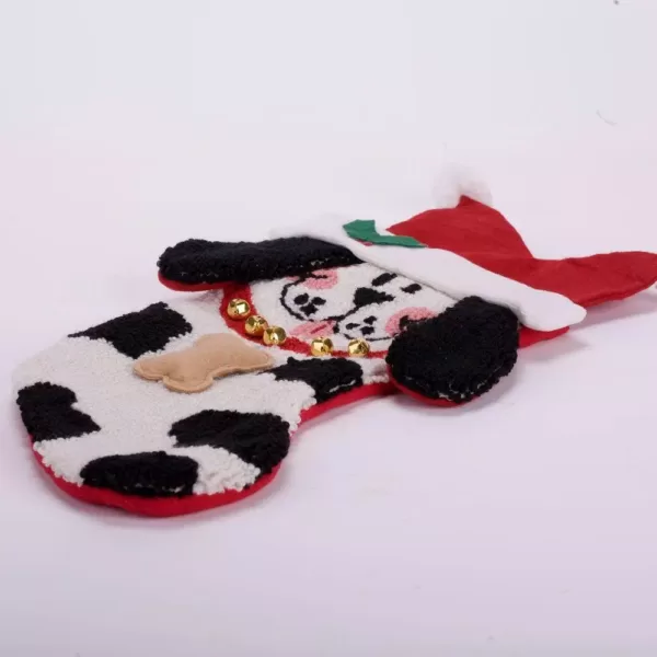 Glitzhome 22 in. Polyester/Acrylic Hooked 3D Dog Christmas Stocking