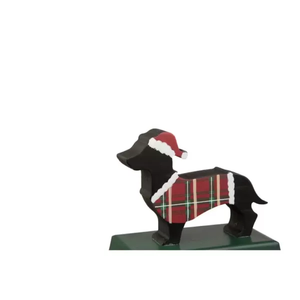 Glitzhome Wooden/Metal Dachshund Stocking Holder (Set of 2)