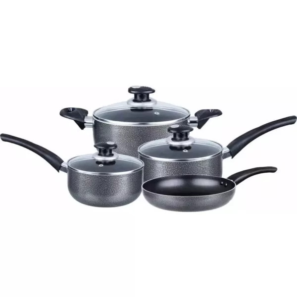 Brentwood 7-Piece Aluminum Nonstick Cookware Set in Granite