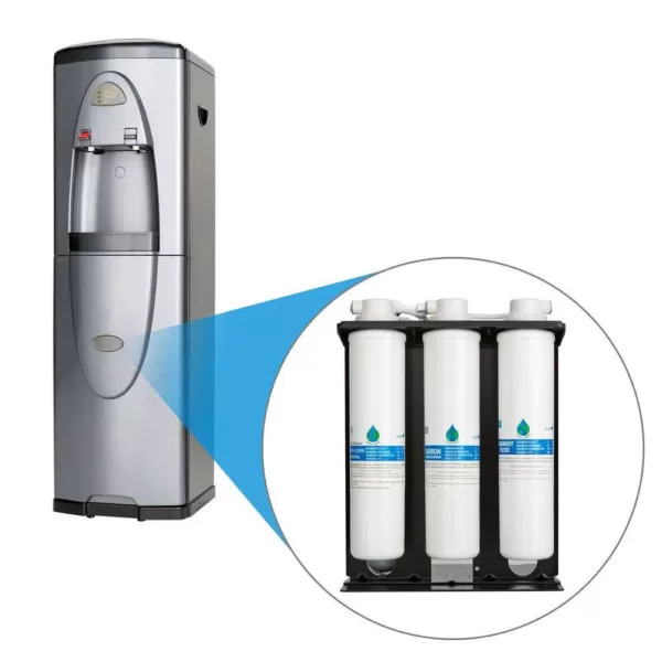 Global Water Bluline Hot and Cold Bottleless Water Cooler with 3-Stage Filtration