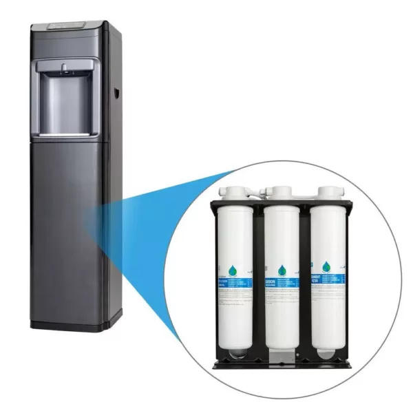 Global Water Bluline G Series Hot, Cold and Ambient Bottleless Water Cooler with 3-Stage Filtration