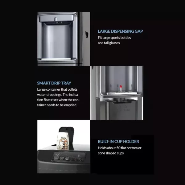 Global Water Bluline G Series Hot, Cold and Ambient Bottleless Water Cooler with 3-Stage Filtration