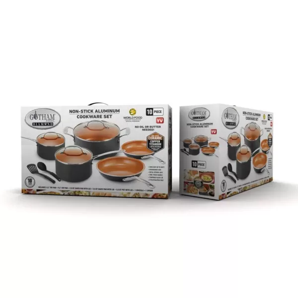 Gotham Steel 10-Piece Ti-Ceramic Nonstick Coating Cookware Set with Utensils